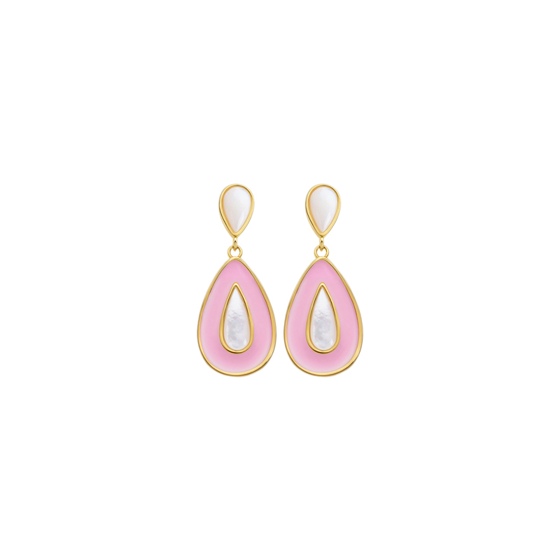 Bestselling Teardrop Earrings - Colorful Resin & White MOP
