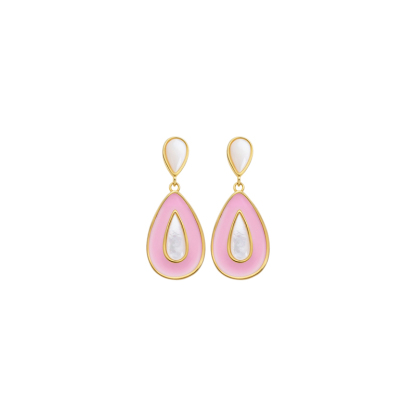 Bestselling Teardrop Earrings - Colorful Resin & White MOP