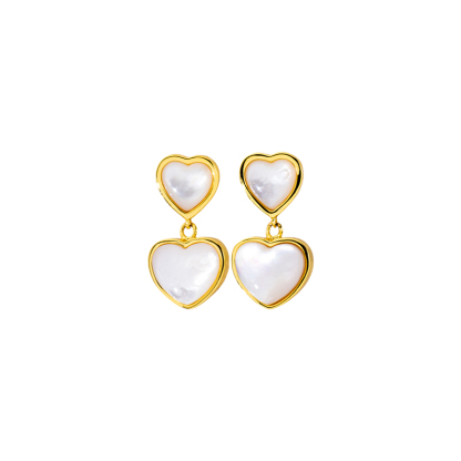 Youthful Glistening MOP Hearts - Vacation Dangle Earrings