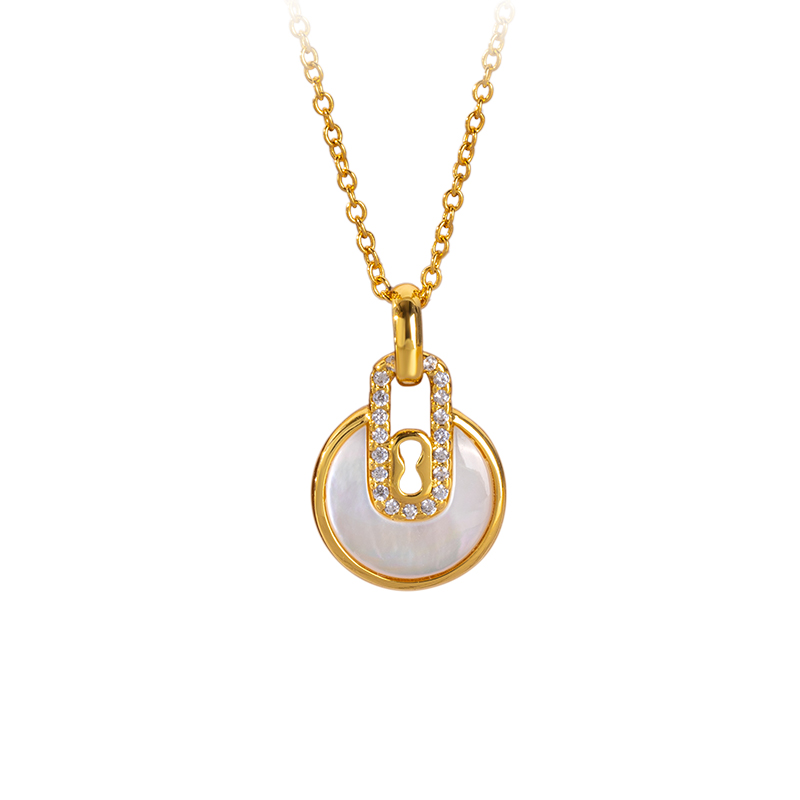 18K Gold Plated Solitaire Diamond Necklace - Adjustable Slider Design