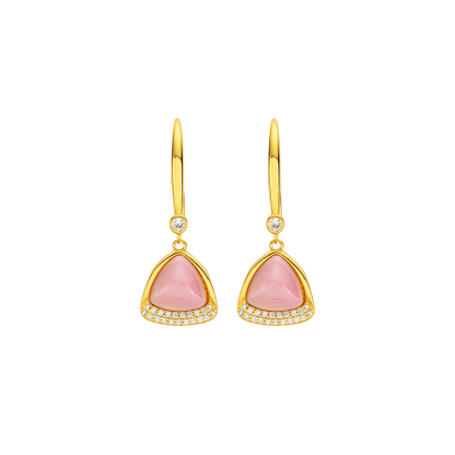 Korean Style Pink Triangular Queen Conch Shell Earrings - Elegant Designer 