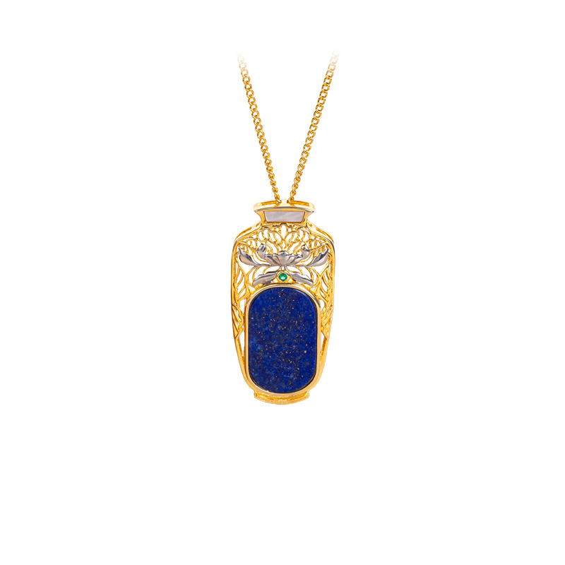 Lapis Lazuli Vase Necklace | Chic Unique Elegant Jewelry