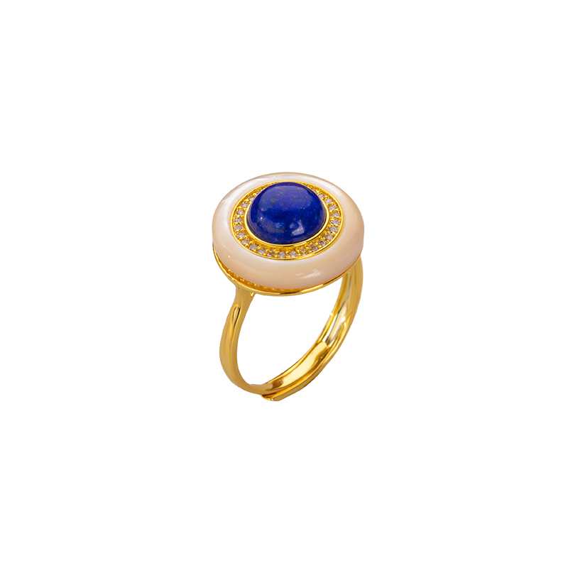 Lapis Lazuli Round Ring - Natural Luxury Jewelry