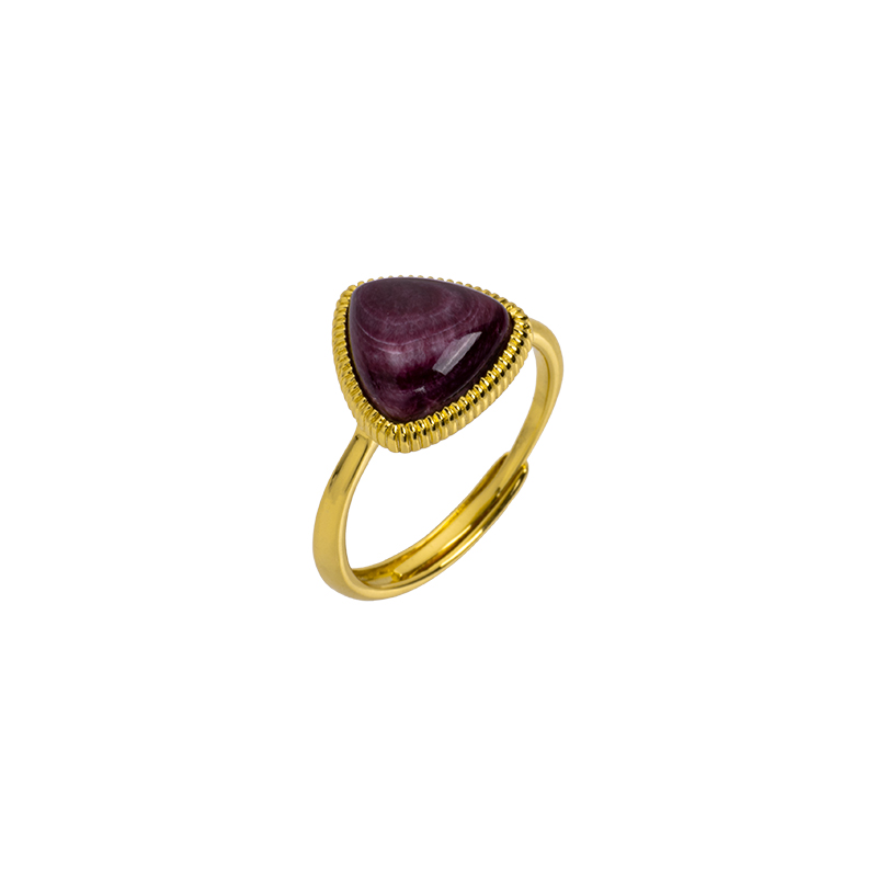 Regal Purple Spiny Oyster Geometric Ring
