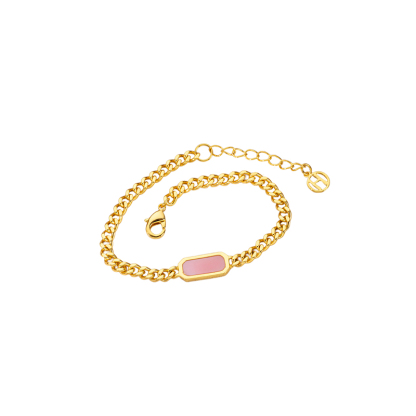 Pink Square Queen Conch Cuban Bracelet | Youthful Fashion Chain