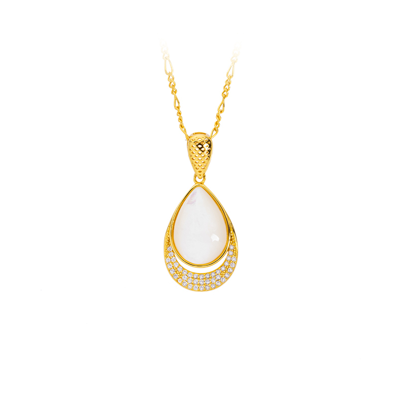 Luxury Teardrop Natural White MOP Pendant
