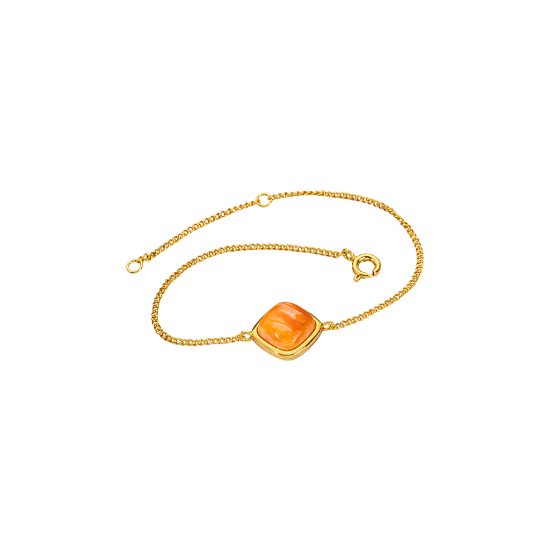 Natural Square Spiny Oyster Bracelet | Coastal Boho Chic Style 