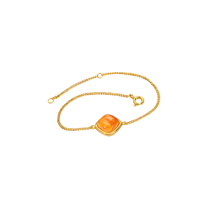 Natural Square Spiny Oyster Bracelet | Coastal Boho Chic Style 