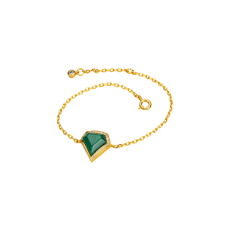 Natural Malachite Triangle Bracelet | Exquisite Fresh Elegant