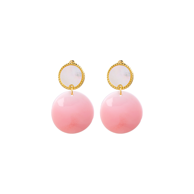 Luxe Deep-Sea Shell Earrings: White MOP & Queen Conch, Modern Minimalist