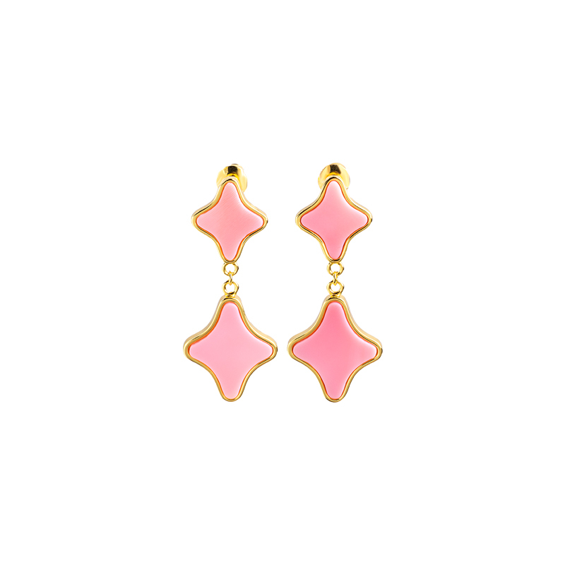 European Style Clover Earrings: Oceanic  Queen Conch, Chic & Refined