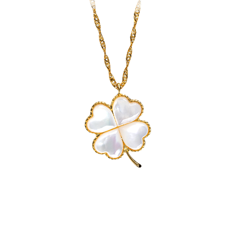 Glistening MOP Clover Necklace - Natural & Luxe Pendant