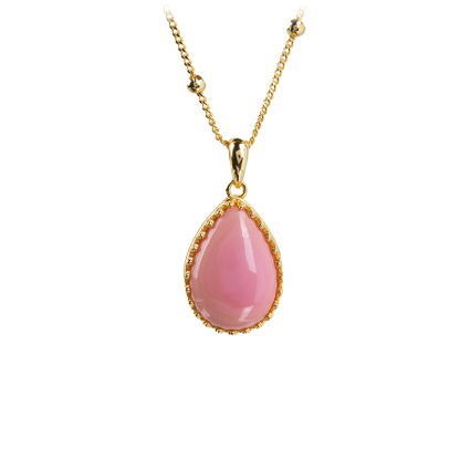 Pink Conch Teardrop Necklace - Delicate & Girly, Nature's Treasure
