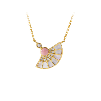 Mother of Pearl & Conch Shell Pendant Necklace | Women's Petite Collarbone Chain