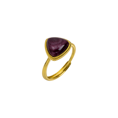 Regal Purple Spiny Oyster Geometric Ring