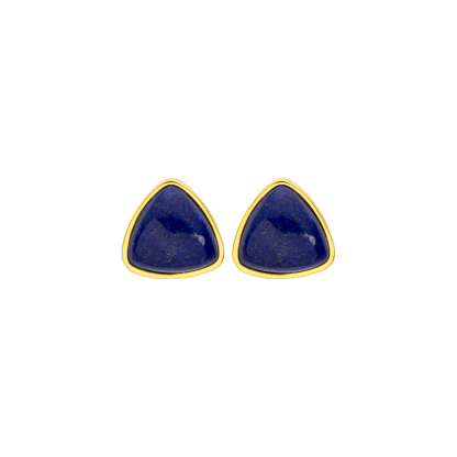 Natural Lapis Lazuli Triangle Stud Earrings Minimalist