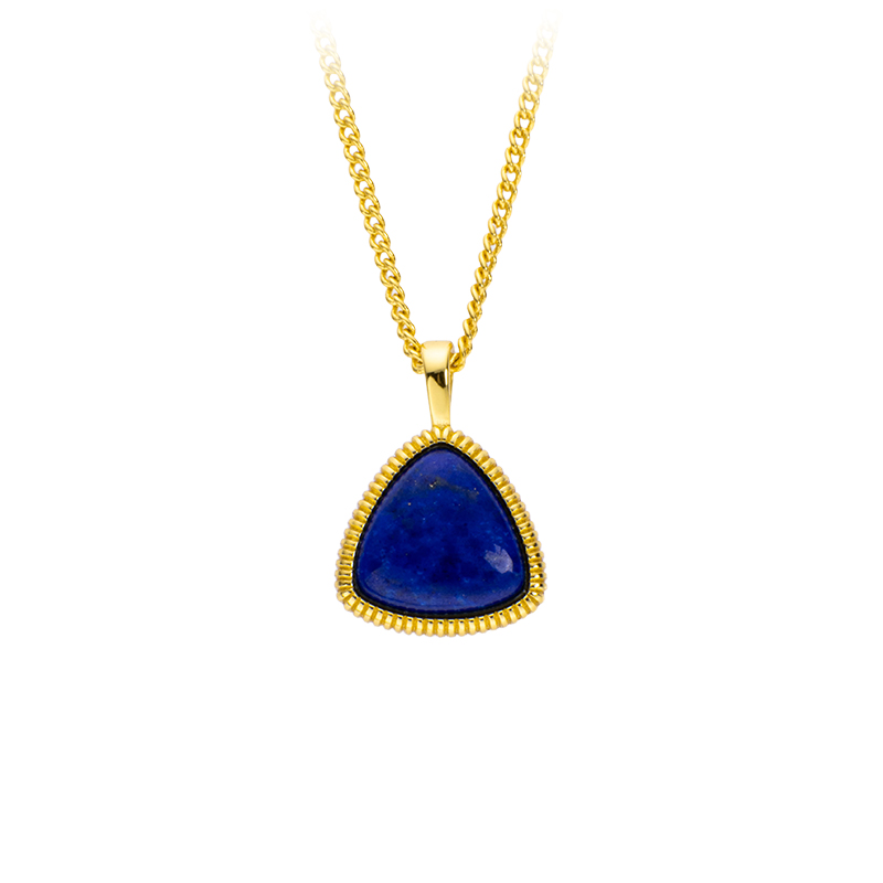 Modern Lapis Lazuli Triangle Pendant Minimalist