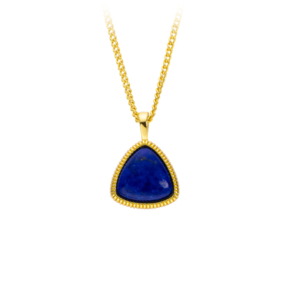 Modern Lapis Lazuli Triangle Pendant Minimalist