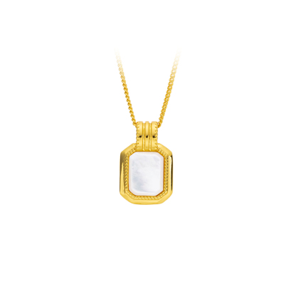 Minimalist Square MOP Perfume Bottle Pendant