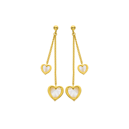MOP Heart Earrings - Elegant & Romantic Jewelry