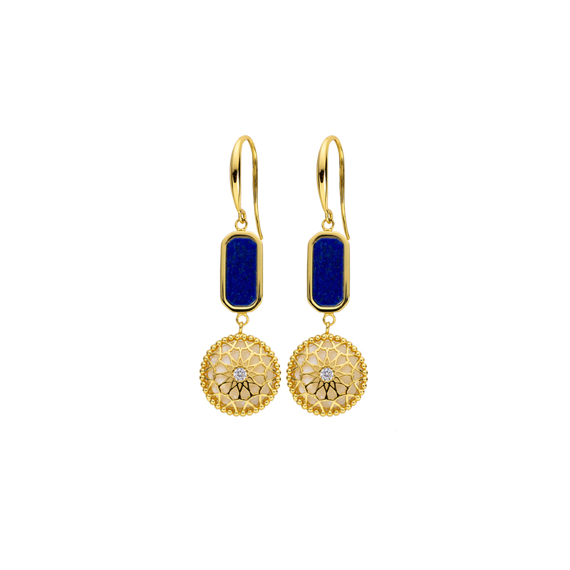 Royal Baroque Lapis Lazuli & MOP Pavé Earrings