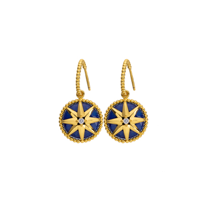 Lapis Lazuli Octagram 18K Gold Vermeil Earrings