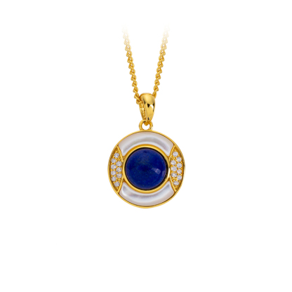 Lapis Lazuli & Mother of Pearl Pendant Necklace