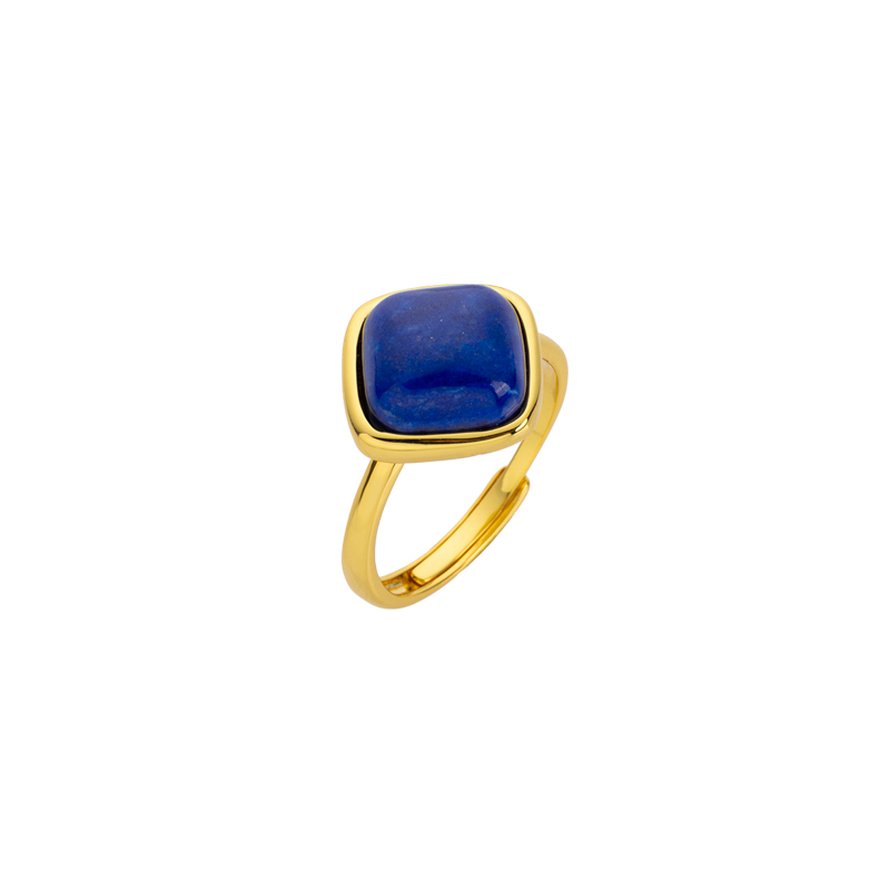 Square Lapis Lazuli Minimalist Ring