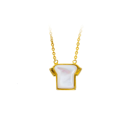 White MOP T-Shirt Shaped Necklace