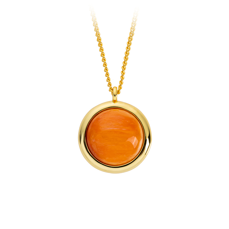 Natural Spiny Oyster Necklace Women – Minimalist Round Shell Choker, Boho Collarbone Jewelry