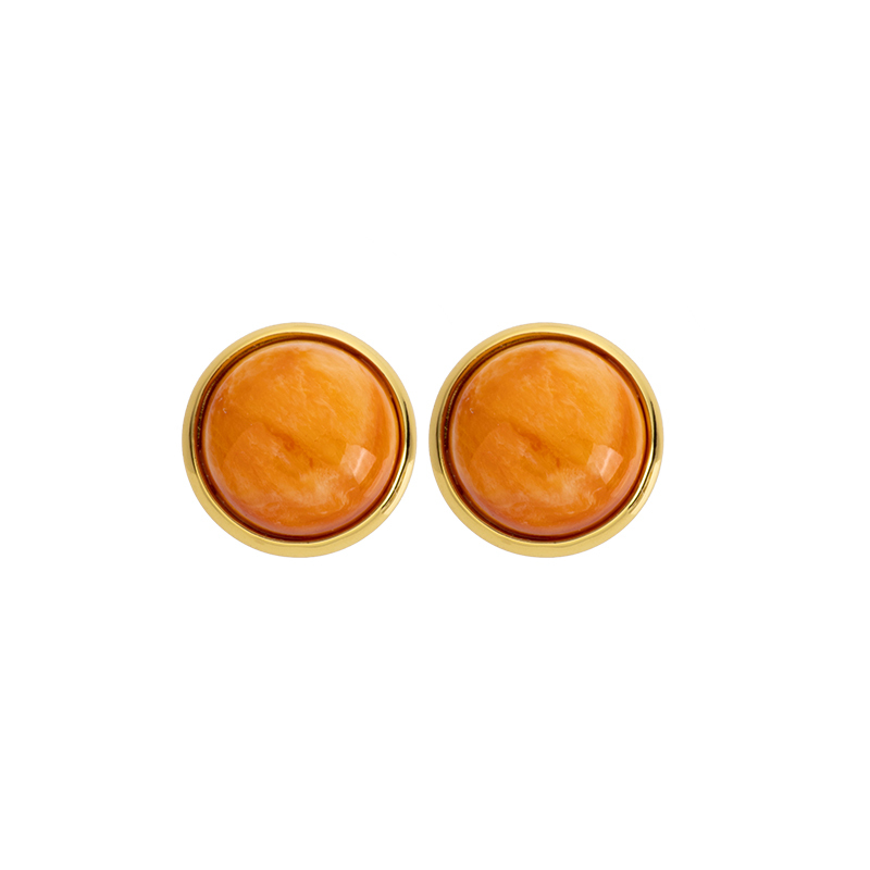 Minimalist Spiny Oyster Studs – Natural Shell Earrings, Clean-Lined Boho Jewelry