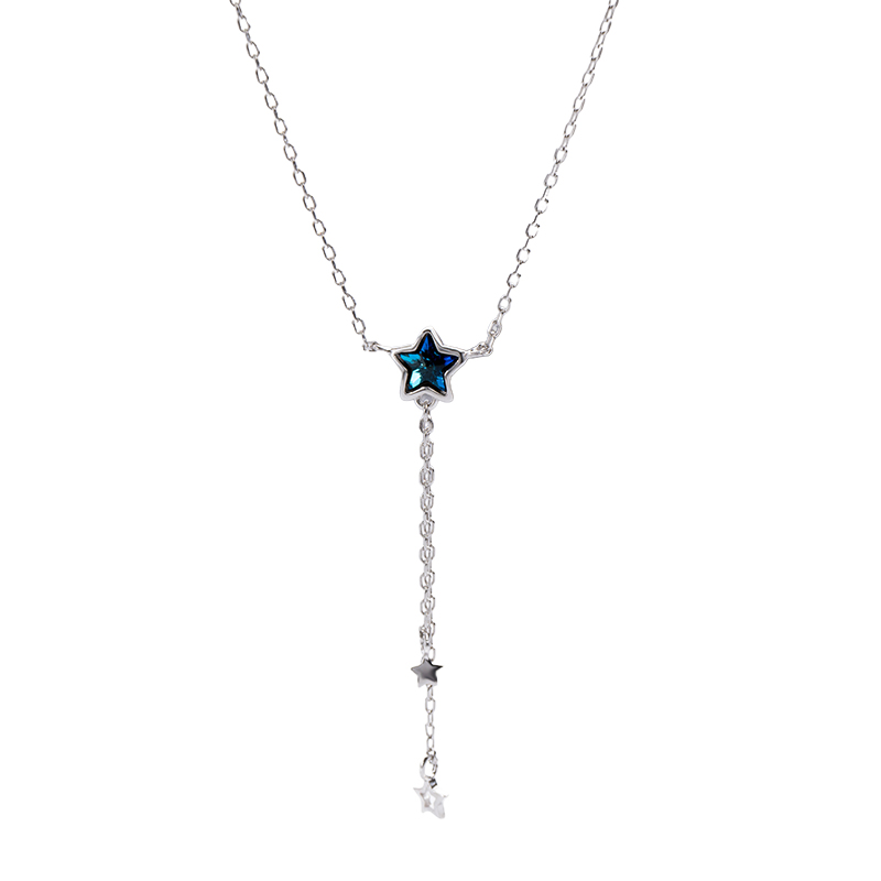 Ocean Blue Star Necklace - .925 Sterling Silver