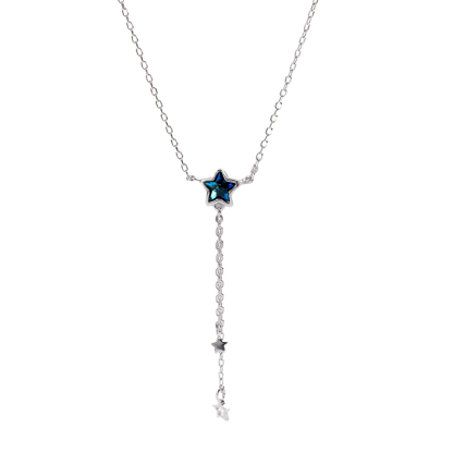 Ocean Blue Star Necklace - .925 Sterling Silver