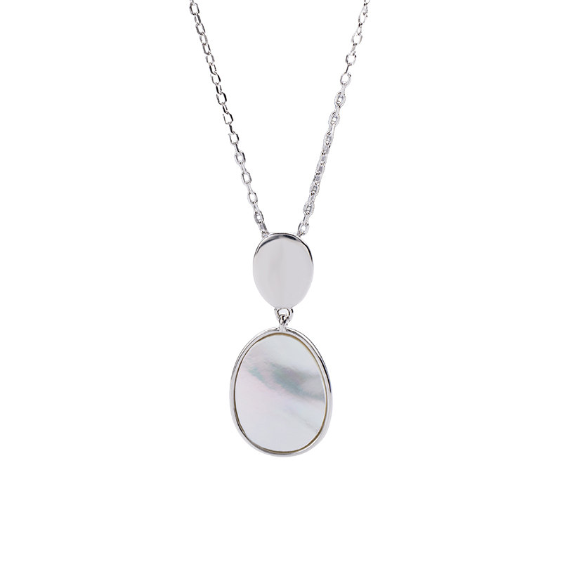 Minimalist Elegant .925 Silver Oval Necklace
