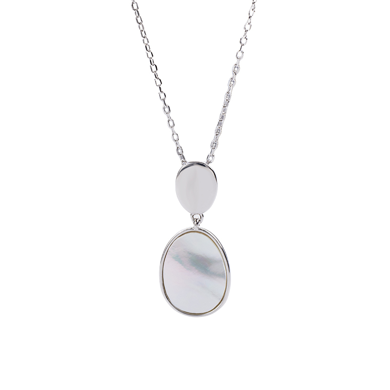 Minimalist Elegant .925 Silver Oval Necklace