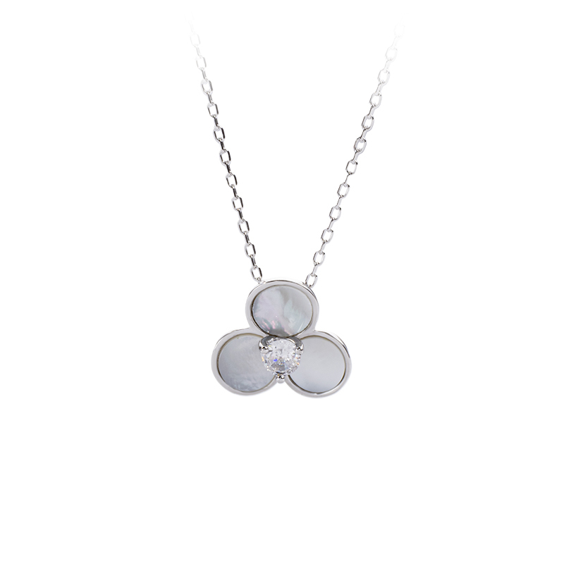 Floral Shell Necklace - Unique Sterling Silver Women's