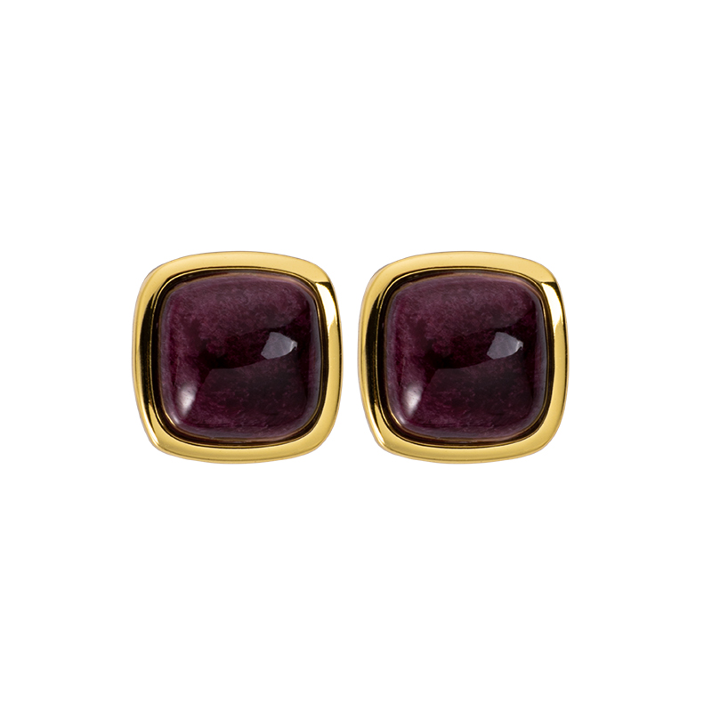 Sophisticated Purple Square Spiny Oyster Studs