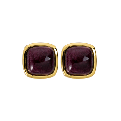 Sophisticated Purple Square Spiny Oyster Studs