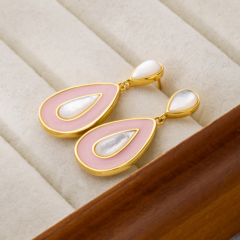 Bestselling Teardrop Earrings - Colorful Resin & White MOP