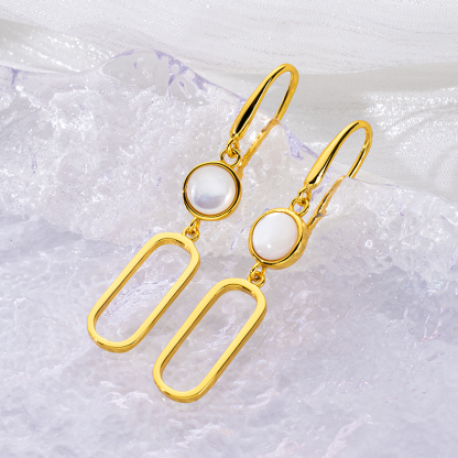 French Minimalist Shell Drops - Deep Sea Elegance