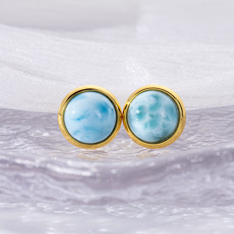 Petite Larimar Stud Earrings: Simple Chic