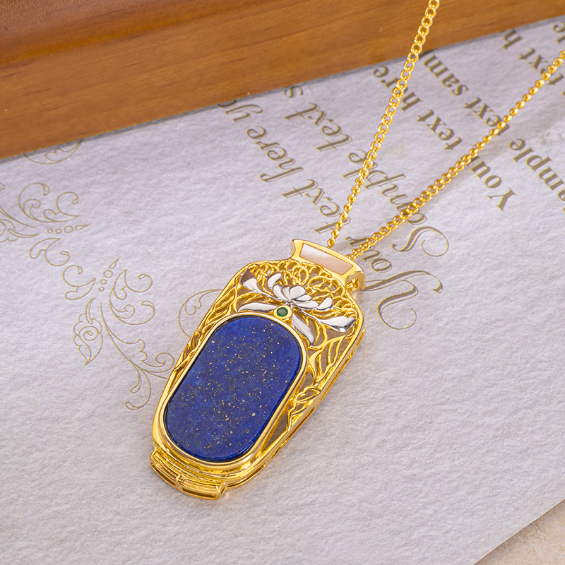 Lapis Lazuli Vase Necklace | Chic Unique Elegant Jewelry
