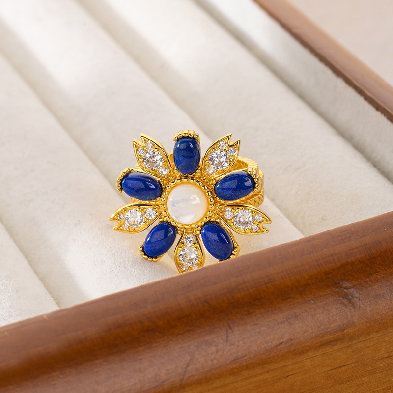 Stackable Lapis Lazuli Rings - Vintage Set of 3