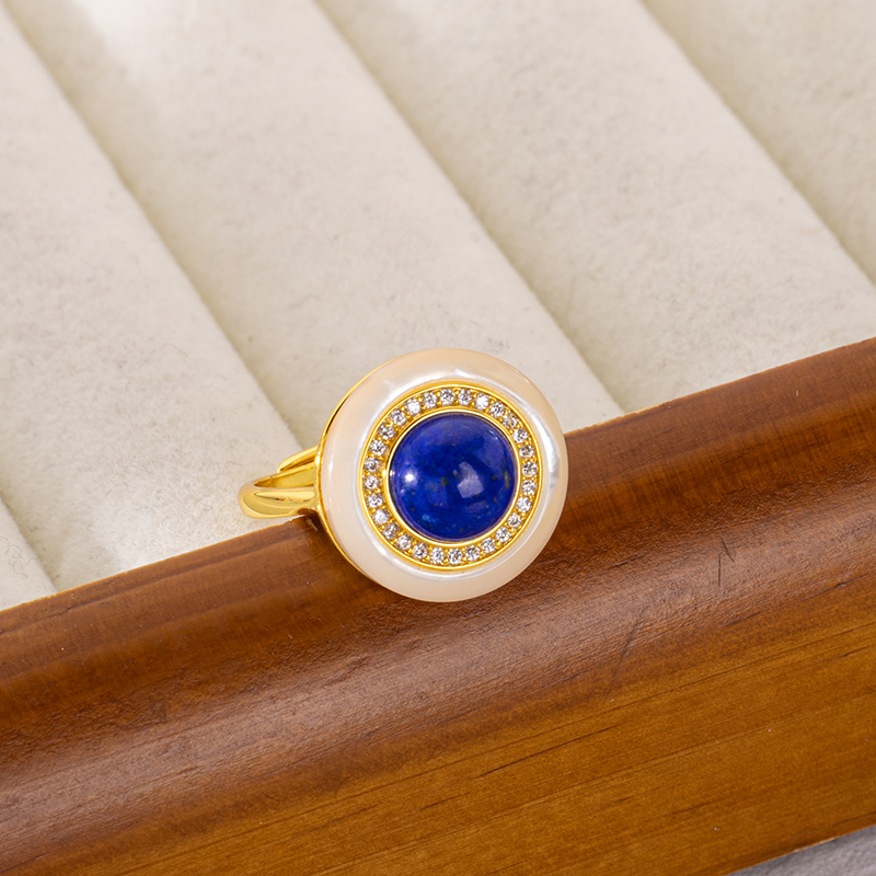 Lapis Lazuli Round Ring - Natural Luxury Jewelry