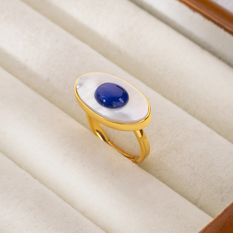 Evil Eye Lapis Lazuli Ring - Unique Instagram Jewelry