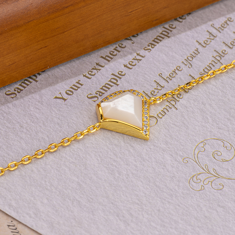 Faceted Mother of Pearl Bracelet | Geometric Luxury Women's