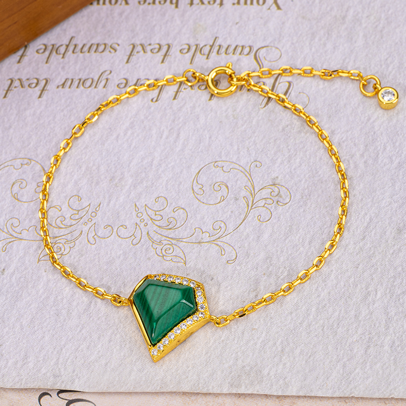 Natural Malachite Triangle Bracelet | Exquisite Fresh Elegant