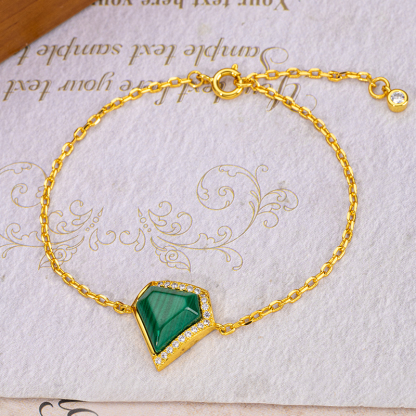 Natural Malachite Triangle Bracelet | Exquisite Fresh Elegant