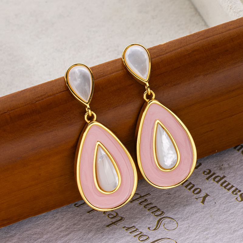 Bestselling Teardrop Earrings - Colorful Resin & White MOP