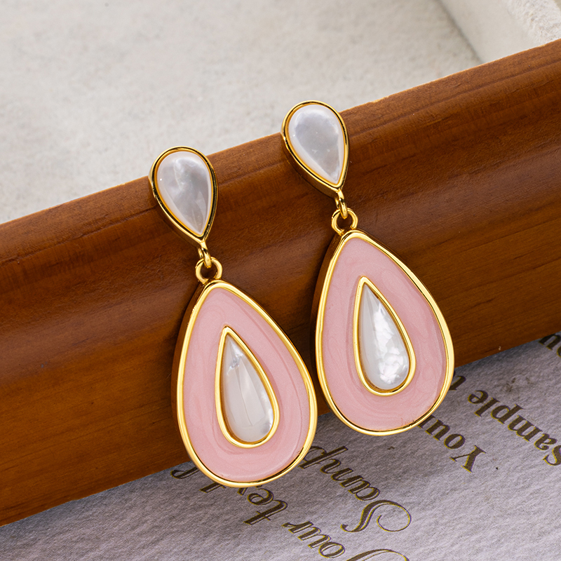 Bestselling Teardrop Earrings - Colorful Resin & White MOP